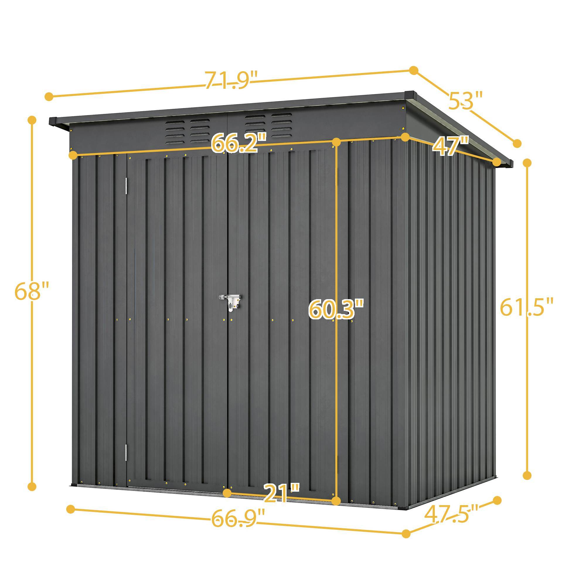 6 X 4 Ft Outdoor Storage Shed, All Weather Tool Shed For Garden, Backyard, Lawn, Black - Decindoor