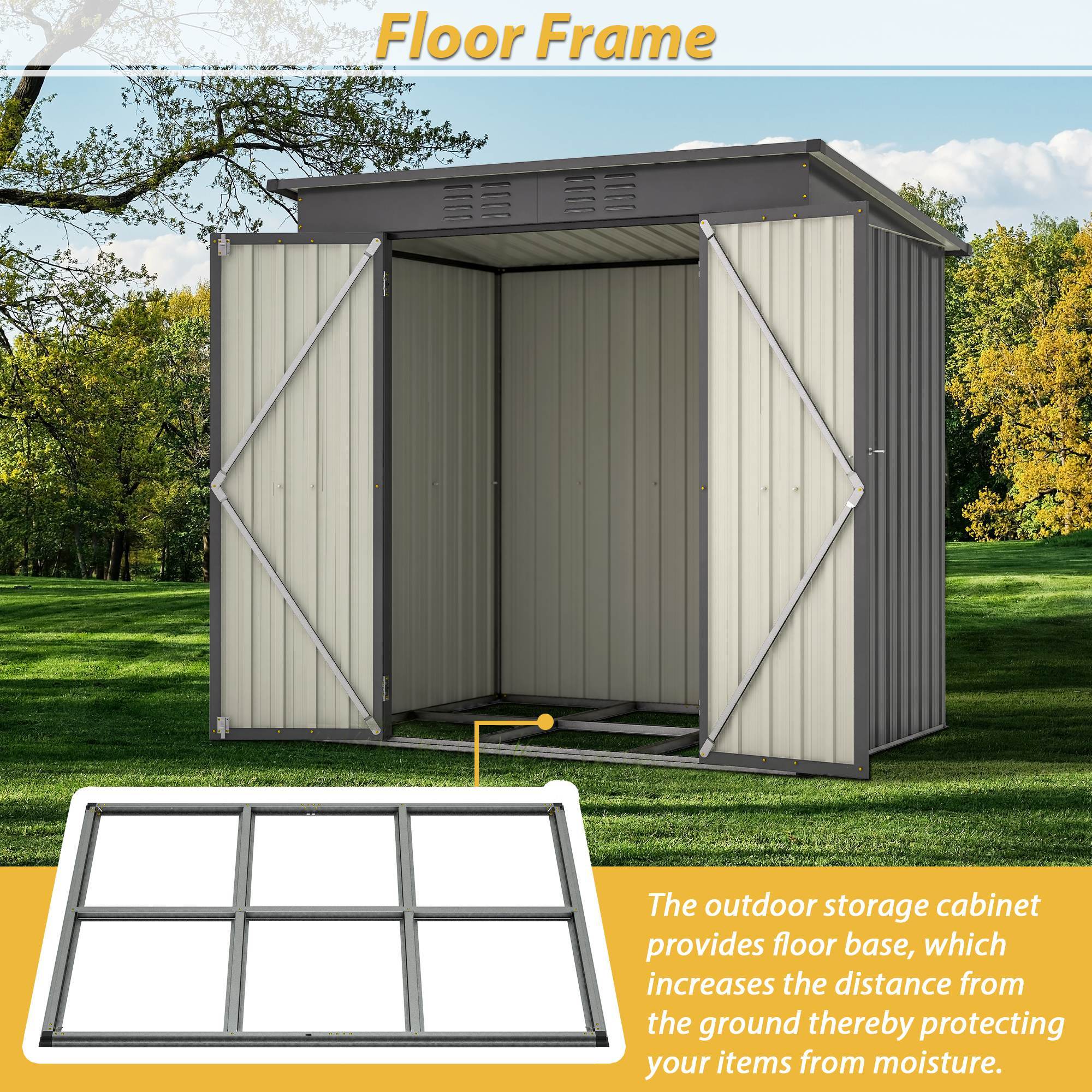 6 X 4 Ft Outdoor Storage Shed, All Weather Tool Shed For Garden, Backyard, Lawn, Black - Decindoor