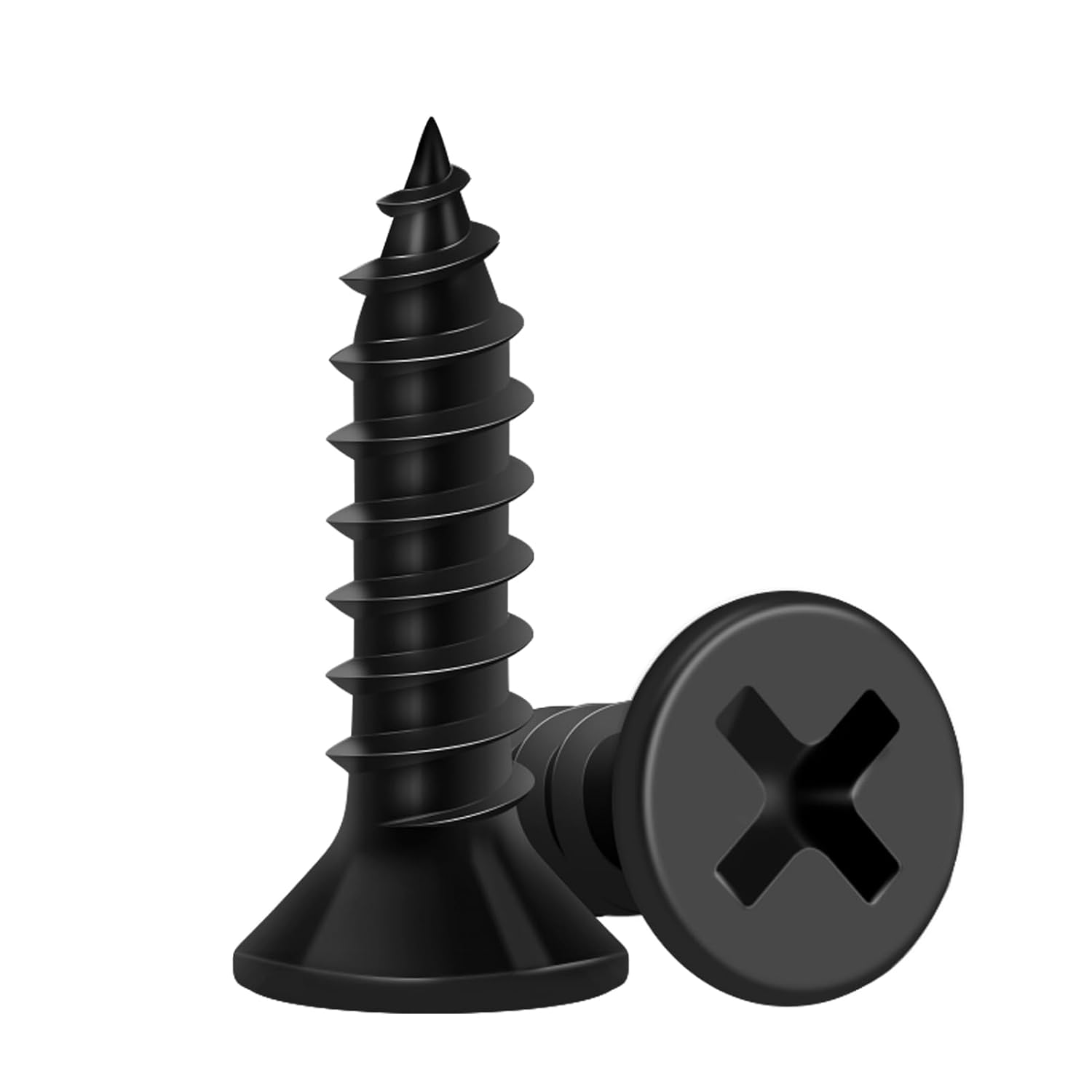 Premium Black Wood Screws 5/8 Inch – 100PCS Flat Head Phillips Self Tapping Screws for Wood, Furniture, Cabinet & DIY Projects by Garden Grove Mover
