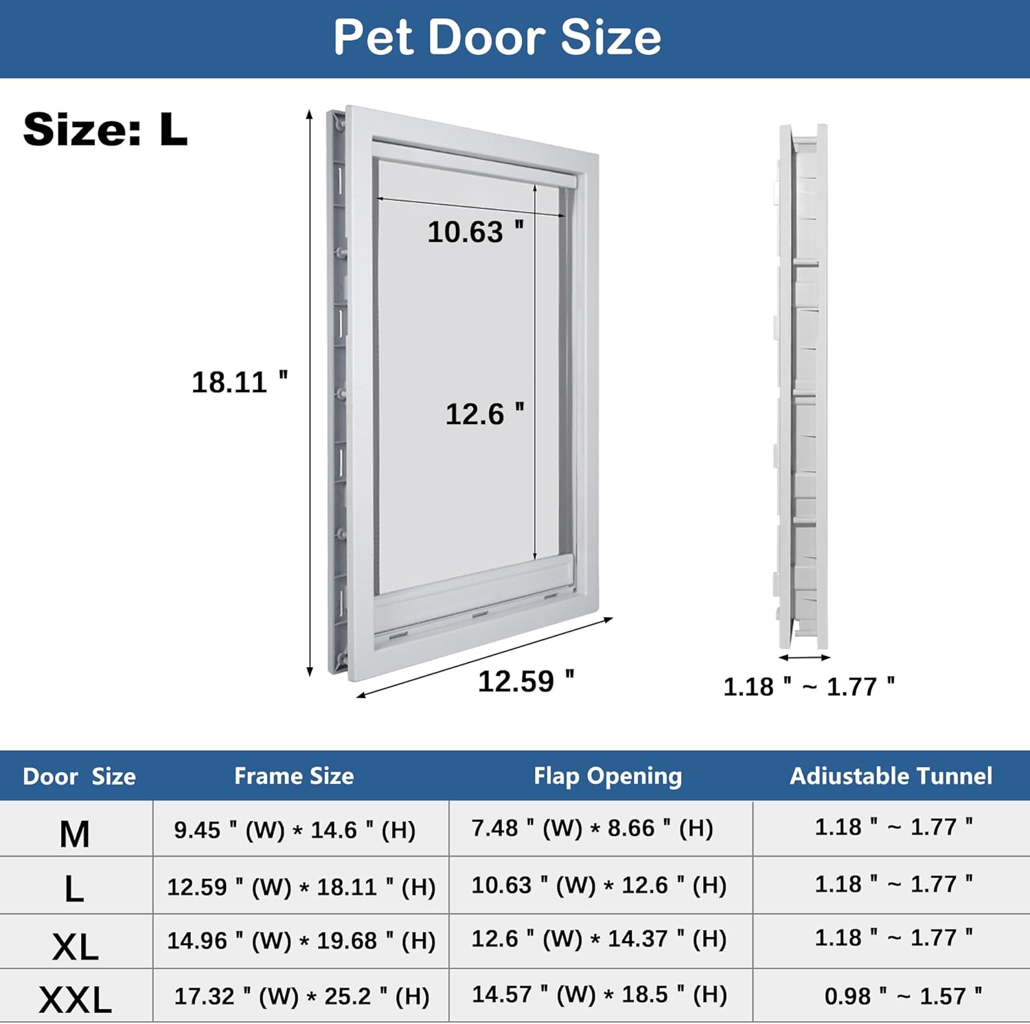 Large Dog Door with Magnetic Transparent Flap – Heavy Duty Pet Door for Interior & Exterior Doors with Snap-In Locking Panel by Garden Grove Mover